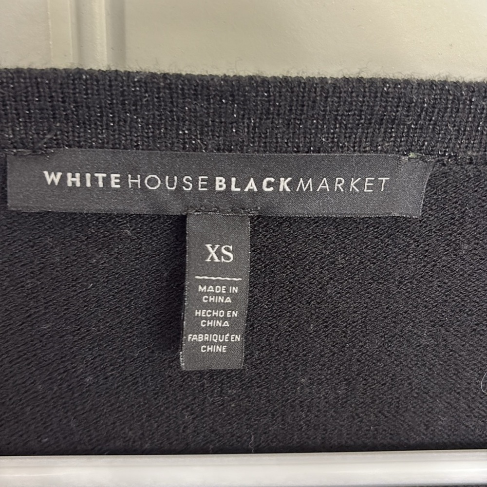 White House Black Market black shimmer cardigan - Picture 3 of 9